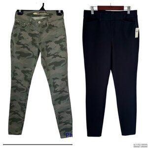 Women’s Size 4 Pants Bundle – Old Navy Camo Skinny Jeans + Navy Pixie Dress Pant